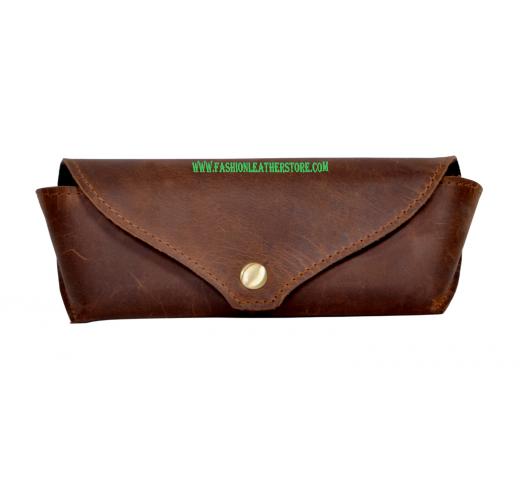 New Genuine Handmade Crazy Horse Leather Sunglasses Leather Case